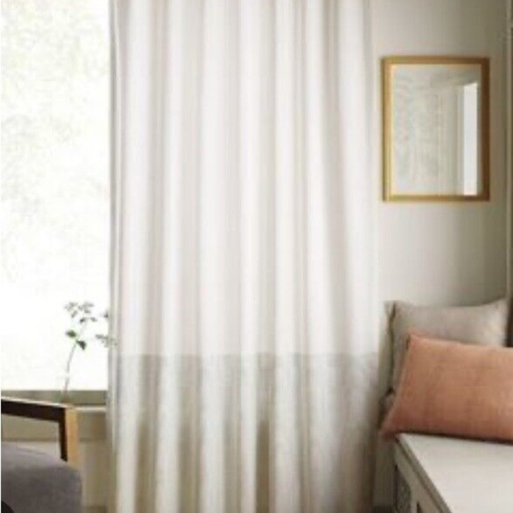 1pc Gray colorblock Curtain Panel 54 X 108”Hearth & Hand with Magnolia